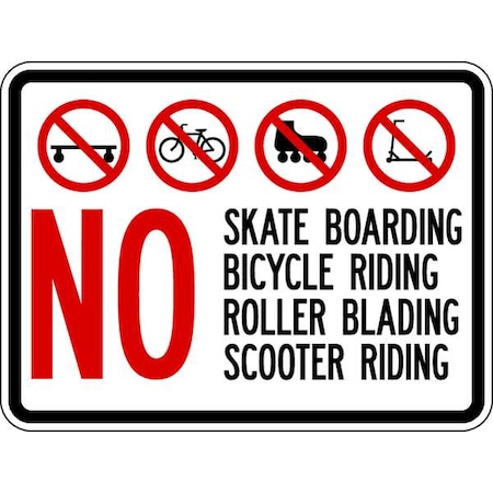 Traffic Sign,18 x 24In,R and BK/WHT, BI-023-24HA
