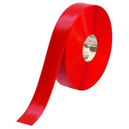 Floor Marking Tape, vinyl, Solid, Red, 2 in W., 55 mil Thickness