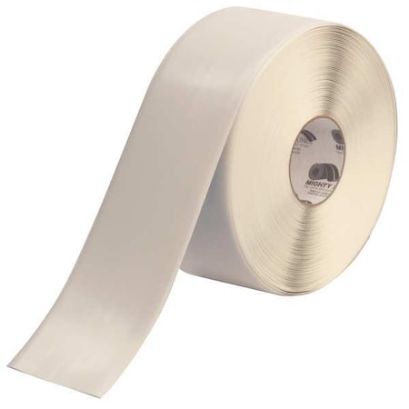 Floor Marking Tape, vinyl, No Legend, White, 4 in W., 55 mil Thickness