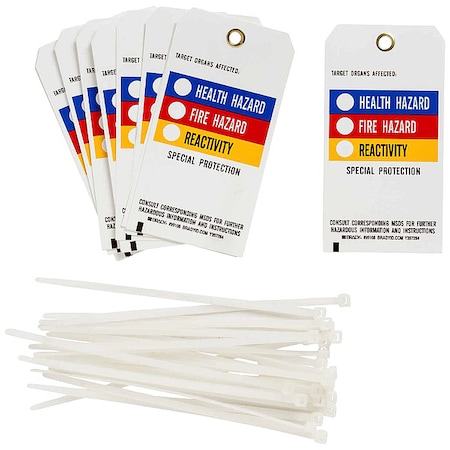 Tag, Chemical Hazard, Polyester, 3 in W, 5 3/4 in H