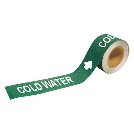 Pipe Marker,Cold Water,2 In.H