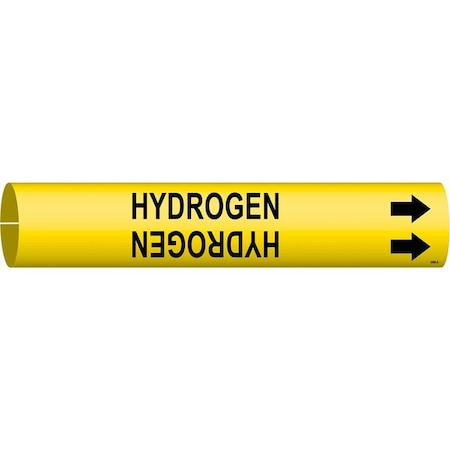 Pipe Marker,Hydrogen,Yel,3/4 to 1-3/8 In