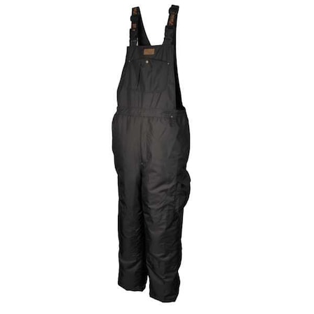 Rain Bib Pants, Polyester, 31 1/2 in Inseam, 33 in Waist, 0.45mm Thickness, Black, M