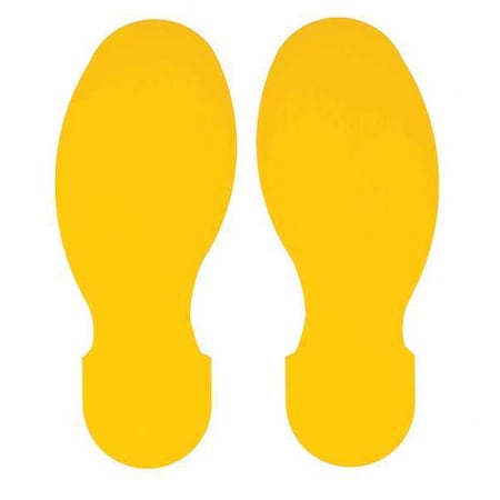 Floor Marking Tape, Polyester, No Legend, Yellow, 3 1/2 in W., 8 mil Thickness, 10 PK