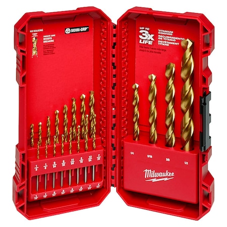 THUNDERBOLT Titanium-Coated Drill Bit Set, 20-Piece