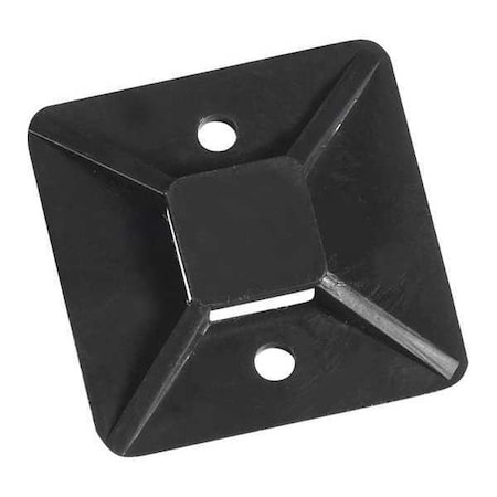 Cable Tie Mounts,1"x1",Black,PK100