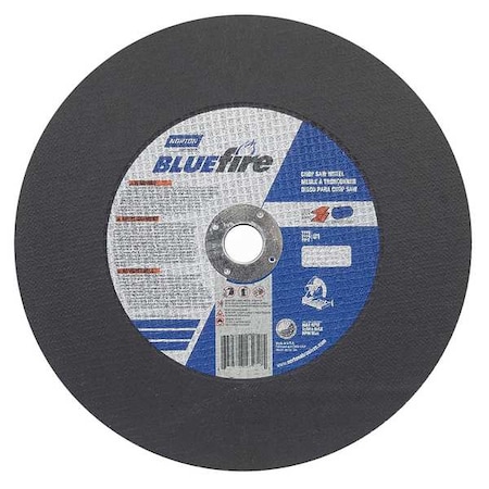 Abrasive Cut-Off Wheel, Type 1, 16 in Dia, 0.1094 in Thick, 1 in Arbor Hole Size, Zirconia Alumina