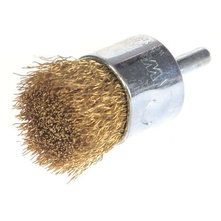 Crimped Wire End Wire Brush, Brass, 1"