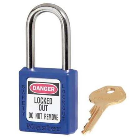 Lockout Padlock, Keyed Alike, Thermoplastic, Blue, 1 1/2 in Shackle Height, 1 1/2 in Body Width