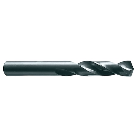 Screw Machine Drill Bit, #2 Size, 135  Degrees Point Angle, Black Oxide Finish, Spiral Flute