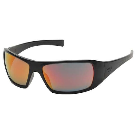 Goliath(R), Safety Glasses, Anti-Scratch, Amber Mirror Lens, Black Frame, Full-Frame