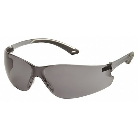 Safety Glasses, Itek Series, Anti-Fog/Scratch/Static, Frameless, Gray Temple, Gray Lens