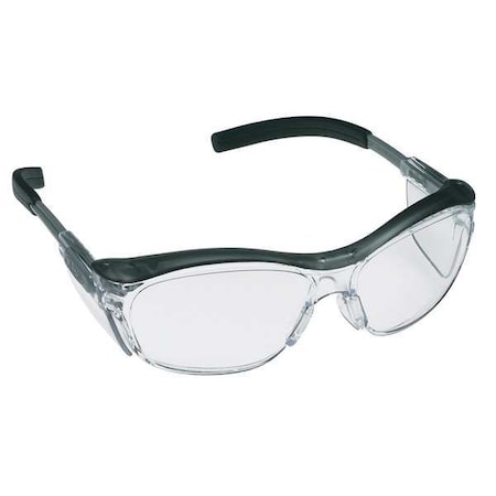 Nuvo, Safety Glasses, Anti-Fog & Anti-Scratch, Clear Lens, Gray Frame, Half-Frame