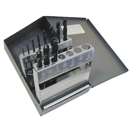 11PC 1/16-3/8x1/32 HSS 118 Degree General Purpose Jobber Lngth Drill Set Cle-Line 1899 Steam Oxide RHS/RHC