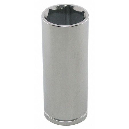 WESTWARD 1/2 in Drive, 29mm Metric Socket, 6 Points,  Steel, Chrome, 29 mm