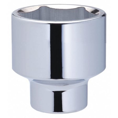 WESTWARD 3/4 in Drive, 2-3/16" SAE Socket, 6 Points,  Steel, Chrome, 2 3/16 in