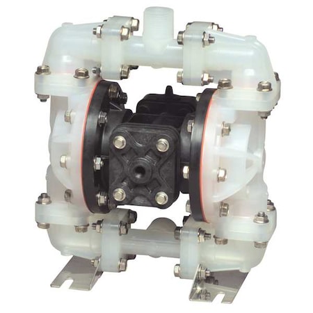 Double Diaphragm Pump, Polypropylene, Air Operated, 23 GPM