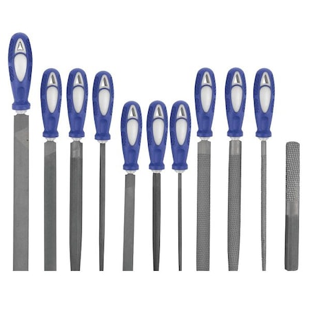 Hand File Set,Bastard/Smooth,11 Pc