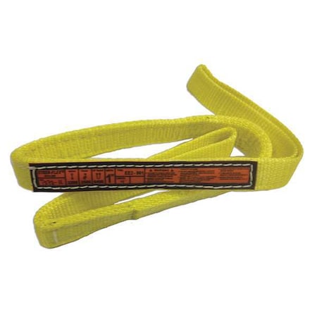 Synthetic Web Sling, Type 3, 6 ft L, 1 in W, Nylon, Yellow