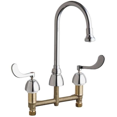 Gooseneck Kitchen/Bathroom Faucet, Manual, 8" Mount, 3 Hole Commercial