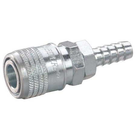 Coupler Body,Hose Barb,1/4,Steel
