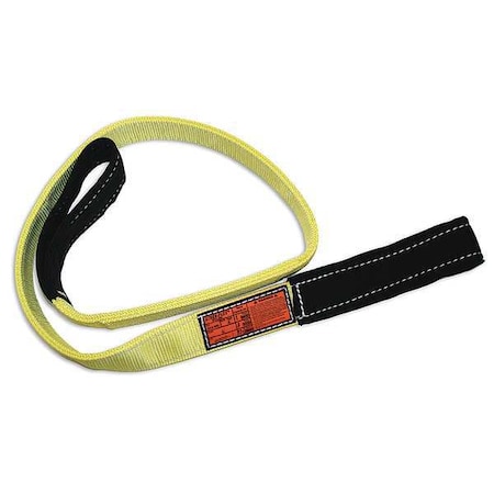Synthetic Web Sling, Type 3, 4 ft L, 1 in W, Nylon, Yellow/Black