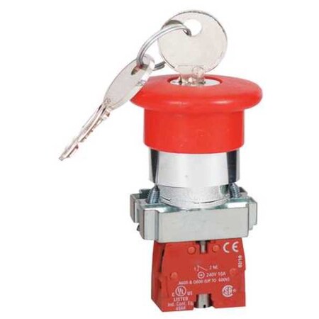 Emergency Stop Push Button, 22 mm, 1NC, Red