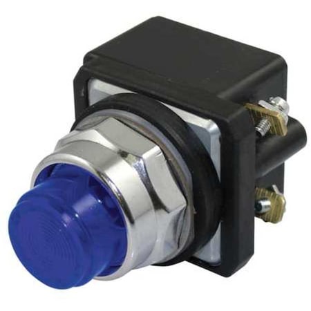 Pilot Light, LED, 120VAC/DC, 30mm, Chrome, BL
