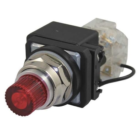 Pilot Light, LED, 120VAC/DC, 30mm, Chrome, RD