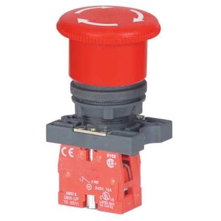 Emergency Stop Push Button, 22 mm, 1NC, Red
