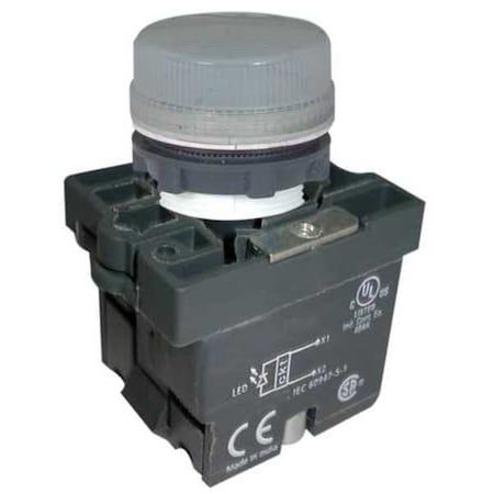 Pilot Light, LED, 22mm, 24VAC/DC, WH, Plastic