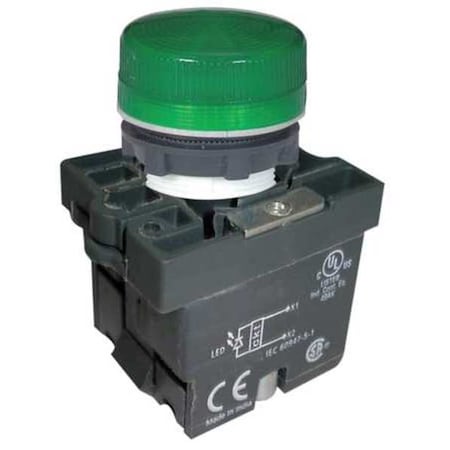 Pilot Light,22mm,LED,Green