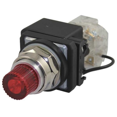 Pilot Light, LED, 120VAC, 30mm, Chrome, RD