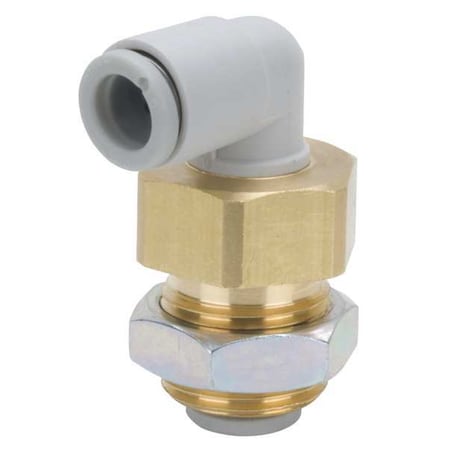 Push-Fit Elbow Fitting, Push-to-Connect x Push-to-Connect, 8mm Tube OD, M16 x 1 Pipe Size, Plastic