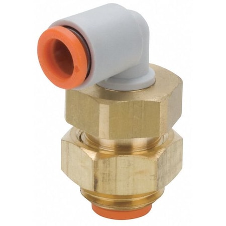 Push-Fit Elbow Fitting, Push-to-Connect x Push-to-Connect, 5/16 in Tube OD, 3/4-16 Pipe Size