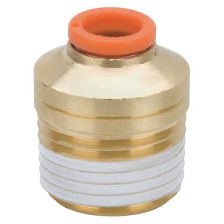 Push-Fit Adapter Fitting, Push-to-Connect x MNPT, 5/16 in Tube OD, 3/8 in Pipe Size, Plastic