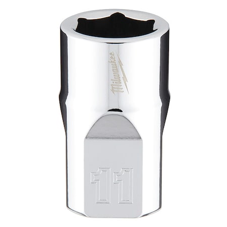 3/8 in. Drive 11mm Metric 6-Point Socket with FOUR FLAT Sides