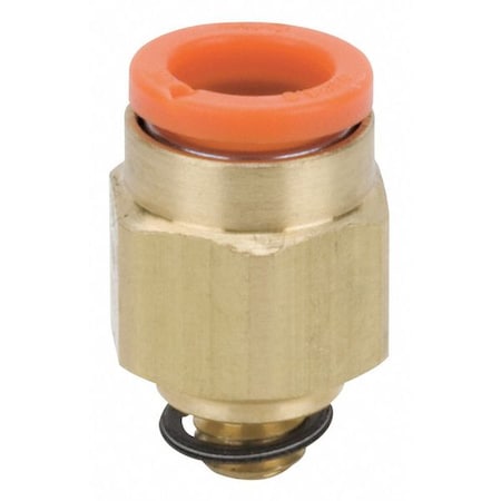 Push-Fit Adapter Fitting, Push-to-Connect x Male Metric, 3/16 in Tube OD, 5 mm Pipe Size, Brass