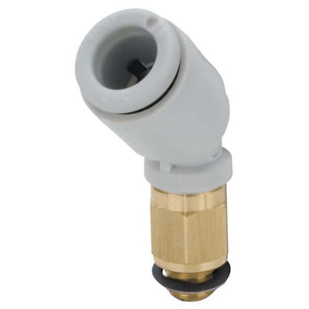 Push-Fit Elbow Fitting, Push-to-Connect x Male Metric, 4mm Tube OD, 6 mm Pipe Size, Plastic