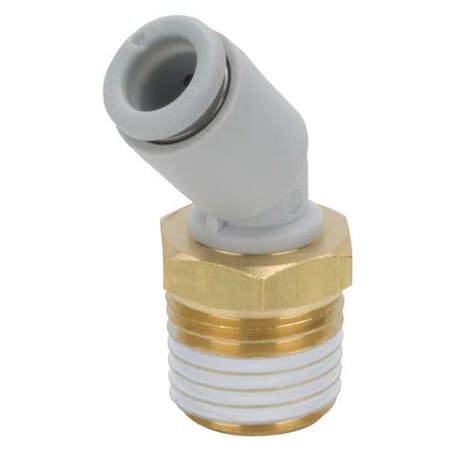 Push-Fit Elbow Fitting, Push-to-Connect x MBSPT, 8mm Tube OD, 1/4 in Pipe Size, Plastic