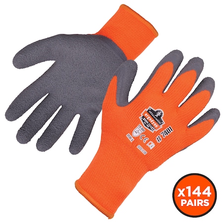 Orange Coated Lightweight Winter Work Gloves, M, PK144