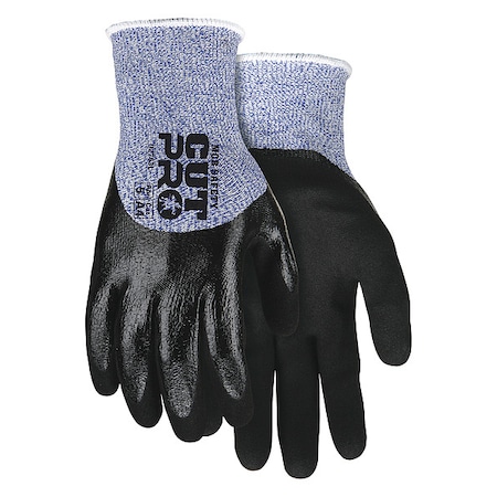 Cut Resistant Coated Gloves, Cut Level A4 ,Double Dipped ,Nitrile ,Smooth ,XL 1 PR