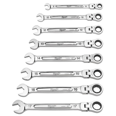 7 pc. Metric Flex Head Ratcheting Combination Wrench