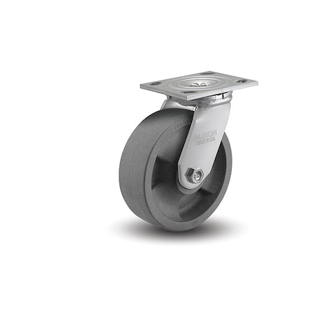 6" X 2" Non-Marking Nylon Hd Glass Filled Swivel Caster, No Brake, Loads Up To 1250 lb