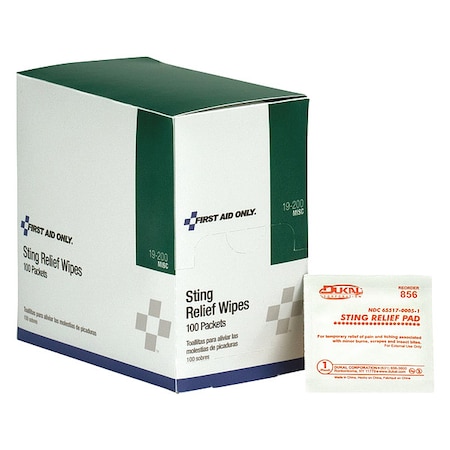 Sting Relief,Packet,4-1/8 In.,PK100