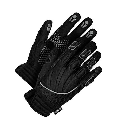 Classic Leather Gloves, Synthetic Leather Palm, Black Neoprene Back, L, Black