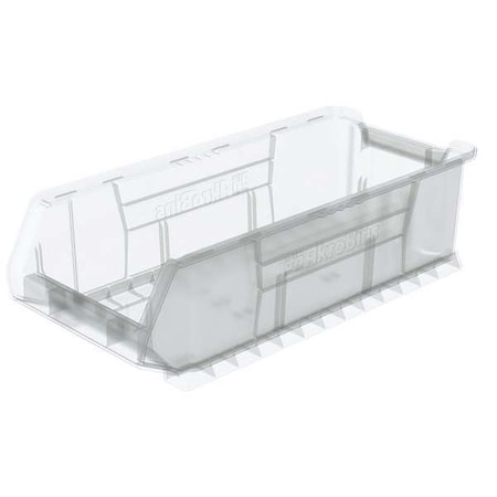 Storage Bin, Plastic, Clear, 7 in H, 11 in W, 23 7/8 in L