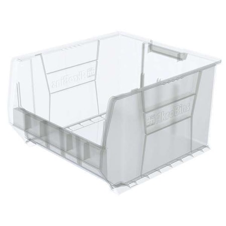 Storage Bin, Plastic, Clear, 12 in H, 18 3/8 in W, 20 in L