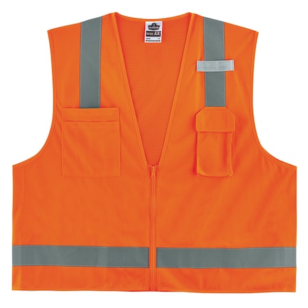 4XL Orange Economy Surveyors Vest Class 2 - Single Size