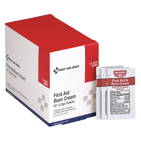Topical Burn Cream, Benzalkonium Chloride/Lidociane HCI, .03 oz Size, 60 PK